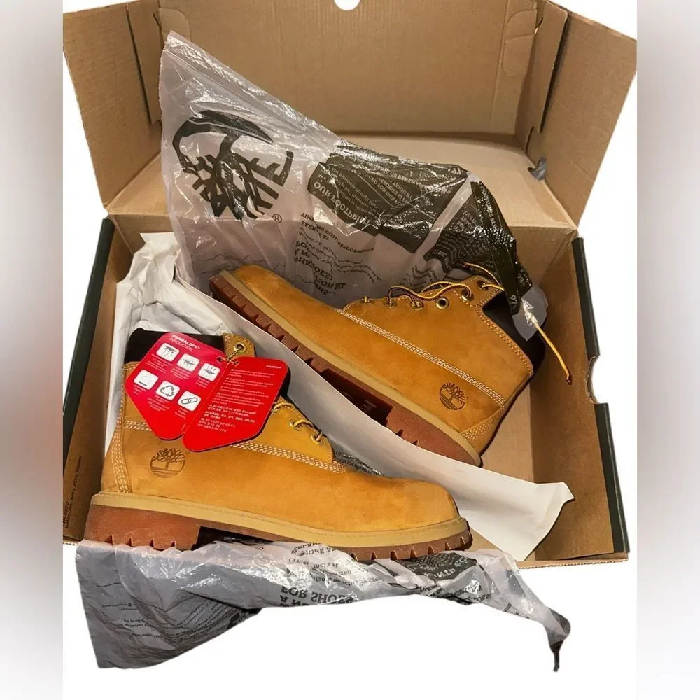 Timberland premium 6 in. Waterproof boot in wheat nubuck. Size 5.5